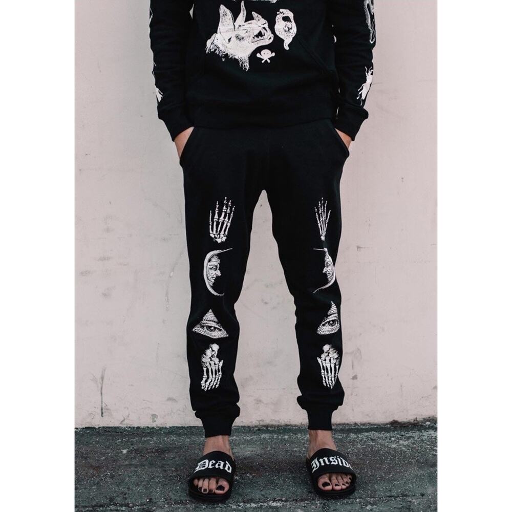 BLACKCRAFT Cult IV Graphic Sweatpants Occult Symbol Joggers Gothic Steampunk XL